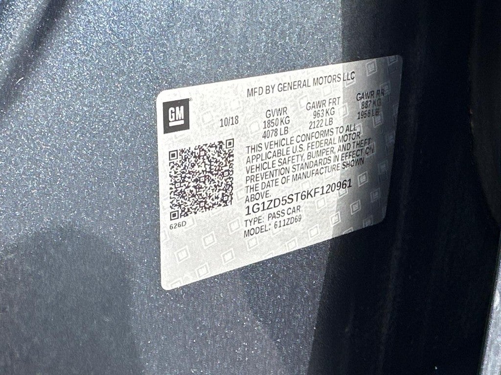 2019 Chevrolet Malibu 4dr Sdn LT w/1LT