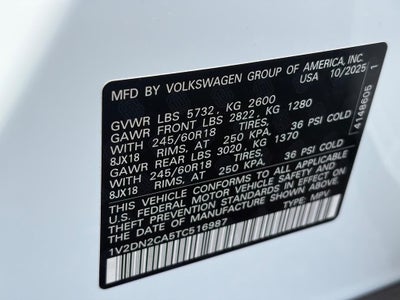 2026 Volkswagen Atlas 2.0T SE FWD