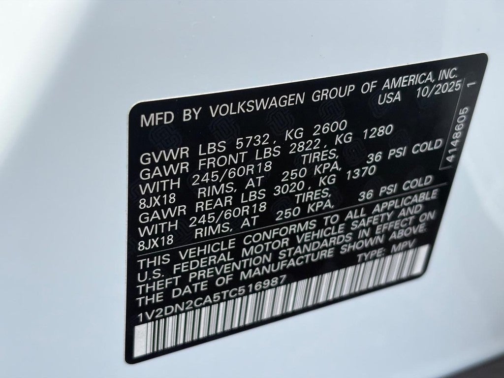2026 Volkswagen Atlas 2.0T SE FWD