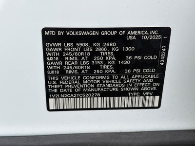 2026 Volkswagen Atlas 2.0T SE 4MOTION