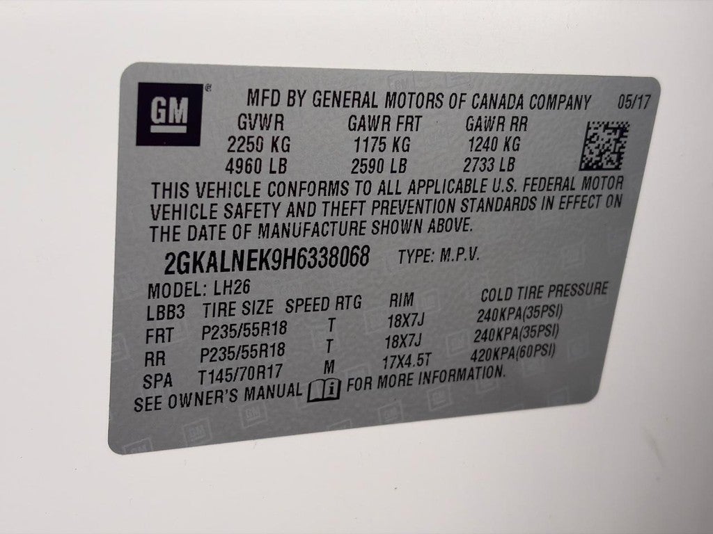 2017 GMC Terrain FWD 4dr SLE w/SLE-2