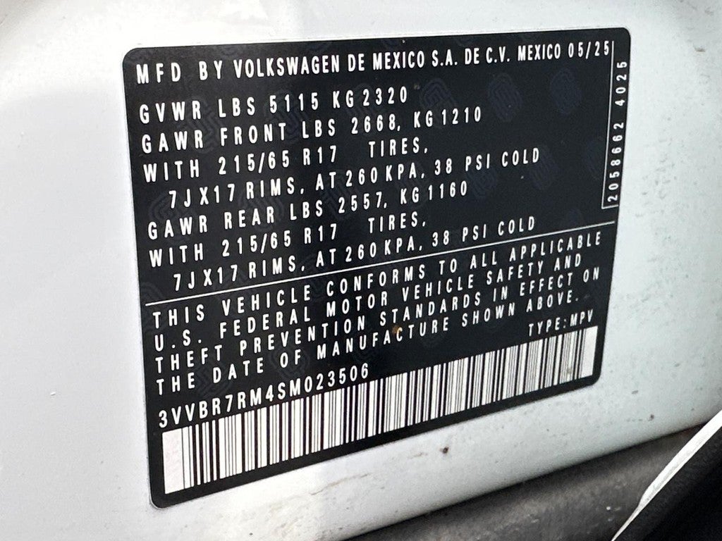 2025 Volkswagen Tiguan 2.0T S 4MOTION