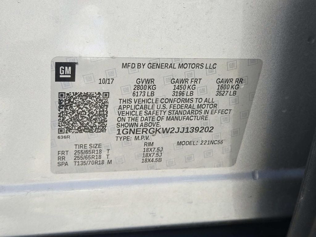 2018 Chevrolet Traverse LT Cloth w/1LT
