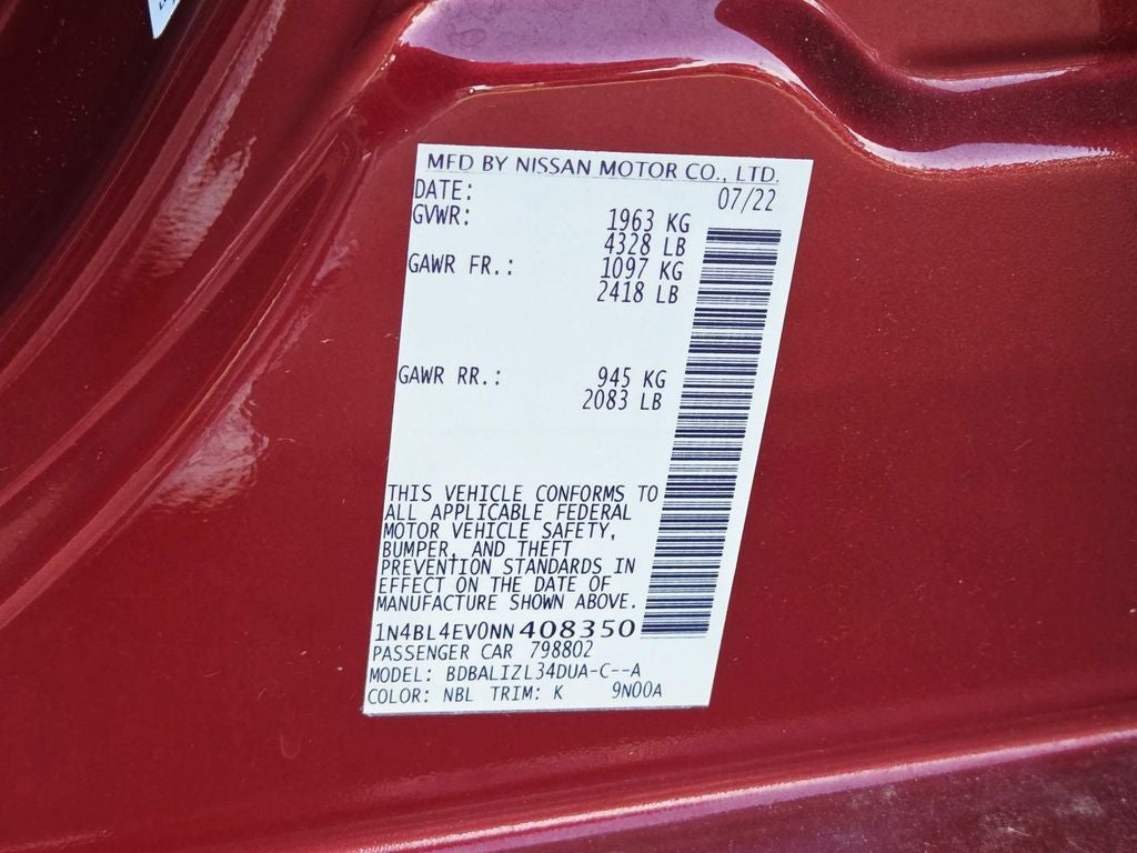 2022 Nissan Altima 2.5 SL