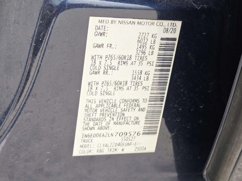 2020 Nissan Frontier SV