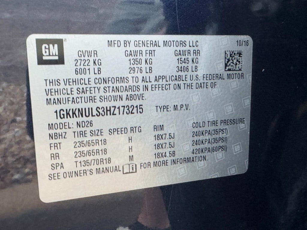 2017 GMC Acadia AWD 4dr SLT w/SLT-1