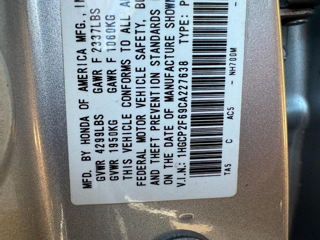 2012 Honda Accord Sedan 4dr I4 Auto SE