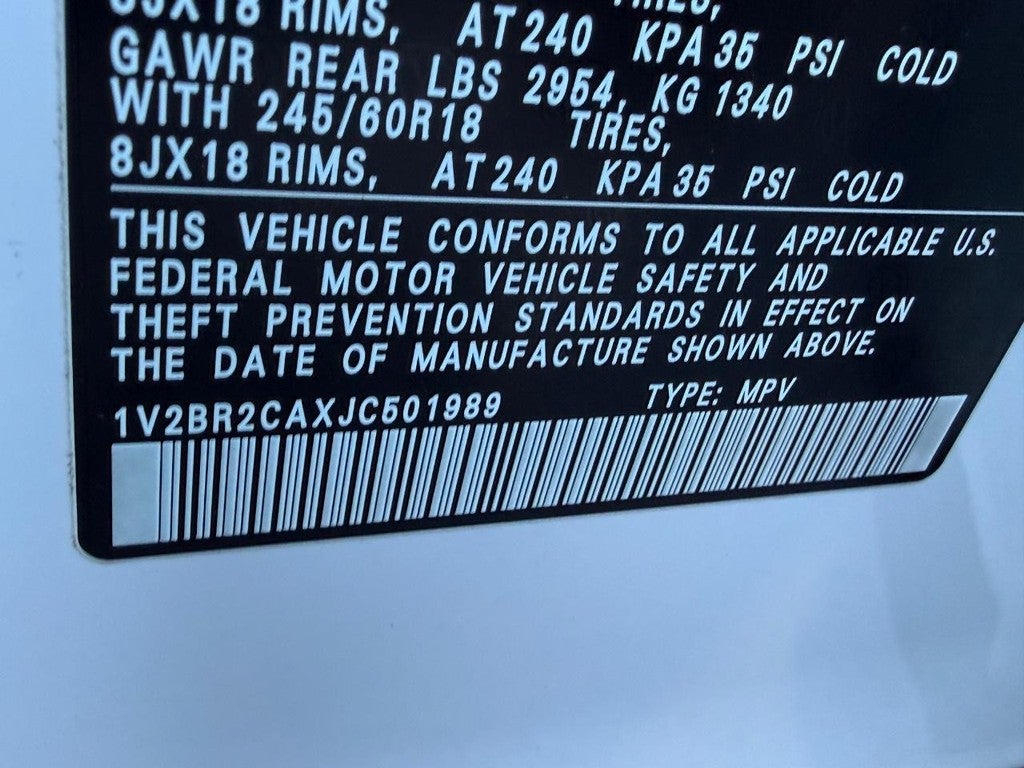2018 Volkswagen Atlas 3.6L V6 Launch Edition FWD