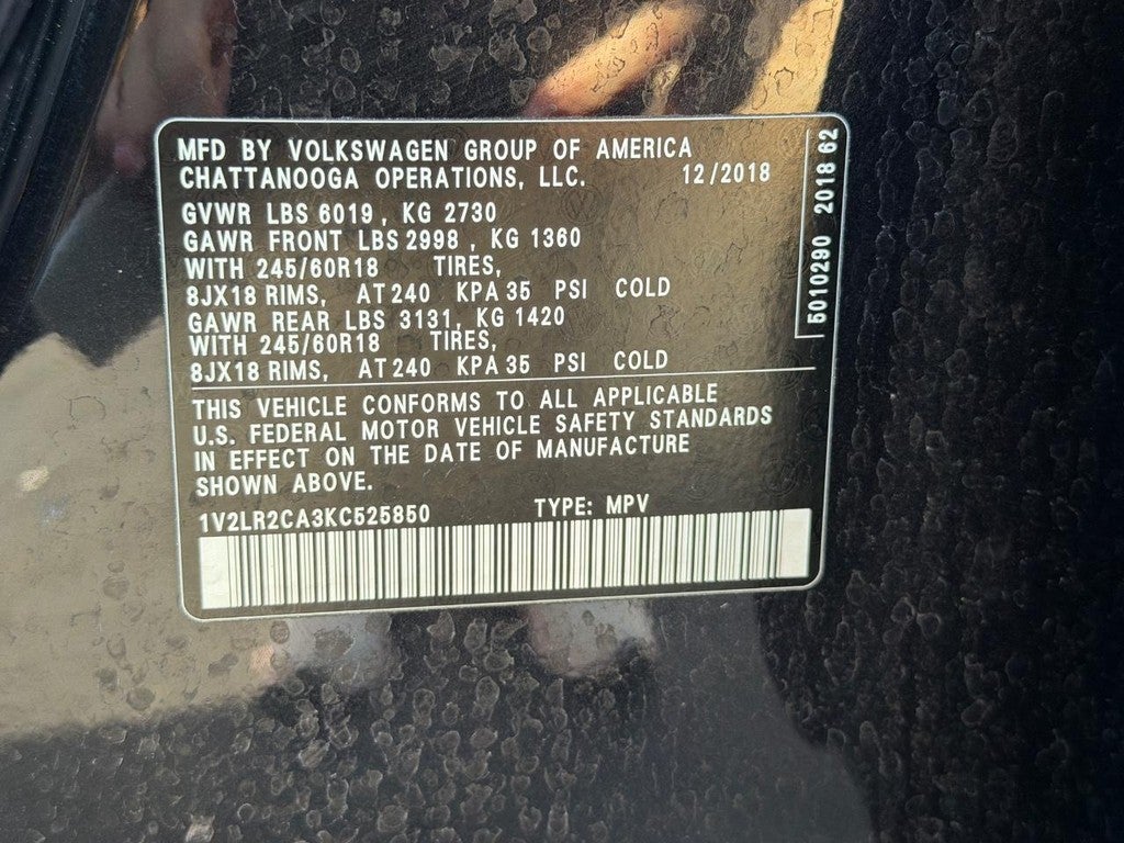 2019 Volkswagen Atlas 3.6L V6 SE 4MOTION