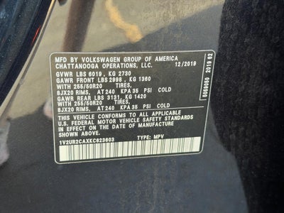 2019 Volkswagen Atlas 3.6L V6 SE w/Technology 4MOTION