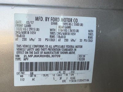 2017 Lincoln MKX Select FWD