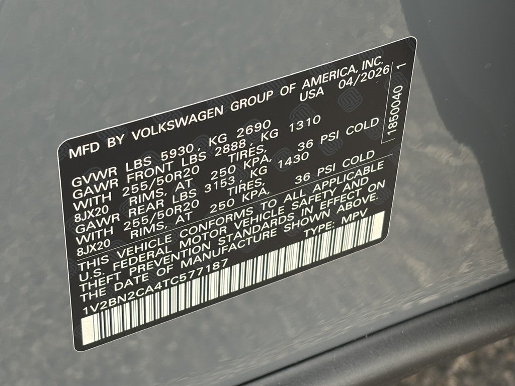 2026 Volkswagen Atlas 2.0T SEL 4MOTION