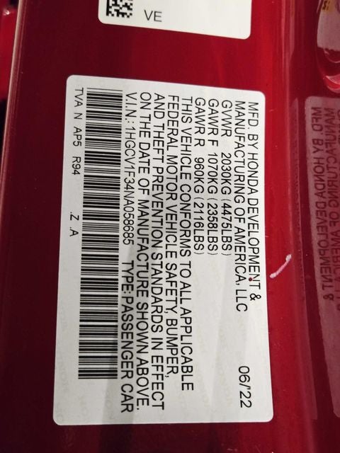 2022 Honda Accord Sport