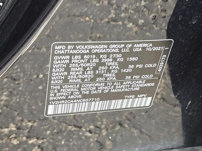 2022 Volkswagen Atlas 3.6L V6 SE w/Technology