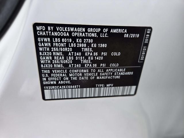 2019 Volkswagen Atlas 3.6L V6 SE w/Technology