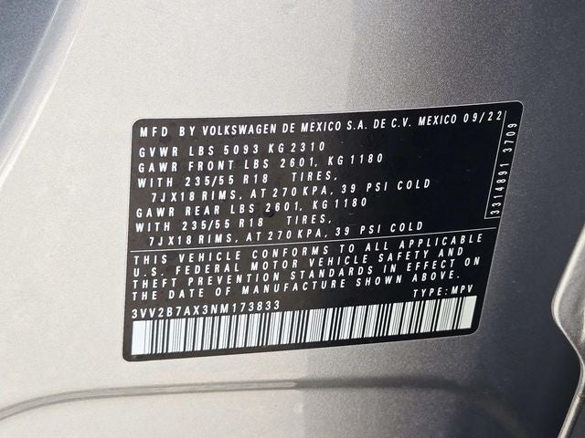 2022 Volkswagen Tiguan 2.0T SE
